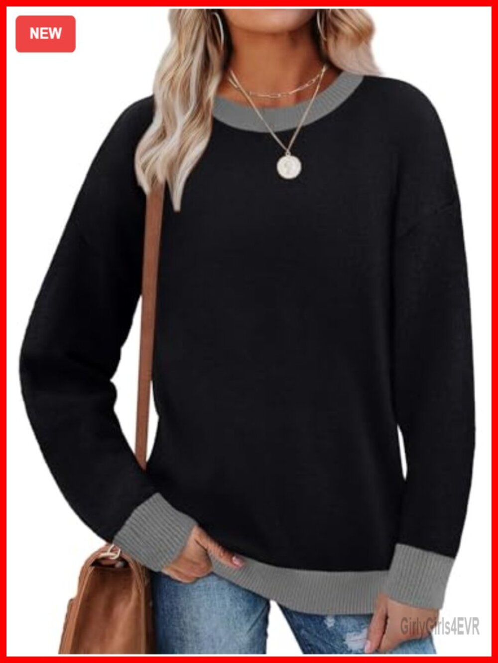 Womens Soft Knit Tunic Top Long Sleeve Crewneck High Low Hem Pullover Fall